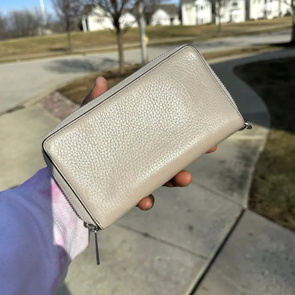 Michael Kors Jet Set Large Flat Multifunction Pebbled Leather‎ Wristlet Wallet